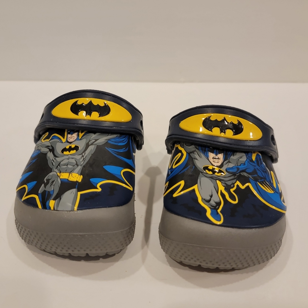 Rare Crocs Batman Superhero Sandals | Infant Size C5 | Blue, Yellow, Size 5 Baby